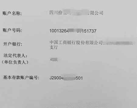 通过输入企业名称来检索对公账户信息。